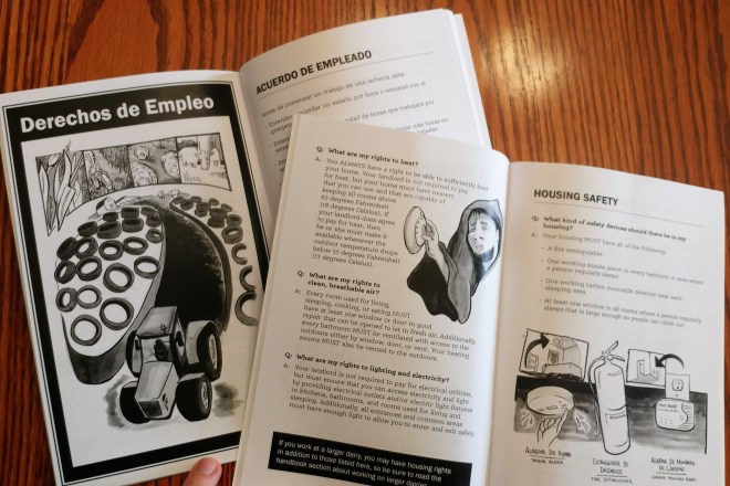 Photo of the dairyworker's Know Your Rights manual.