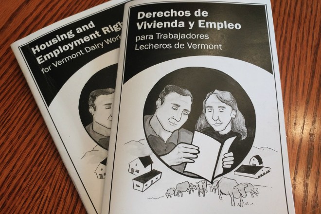 Photo of the dairyworker's Know Your Rights manual cover.