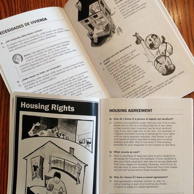 Photo of the dairyworker's Know Your Rights manual.