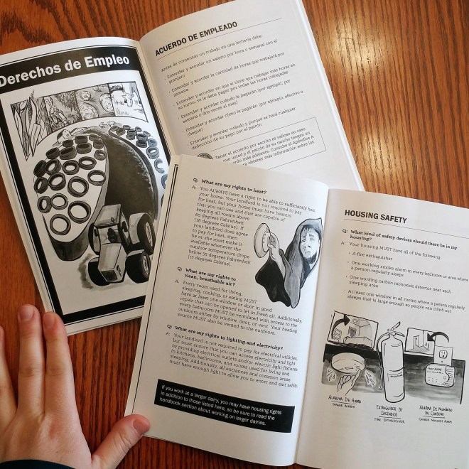 Photo of the dairyworker's Know Your Rights manual.